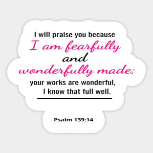 Psalm 139:14 Sticker